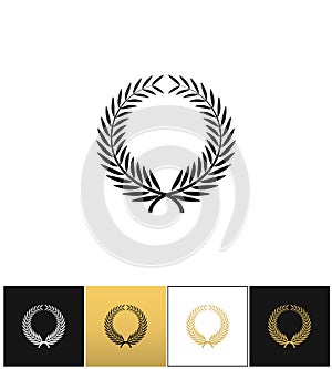 Greek prize wreath with laurel leaves vector icon