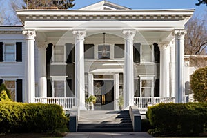 greek revival architecture with decorative column capitals