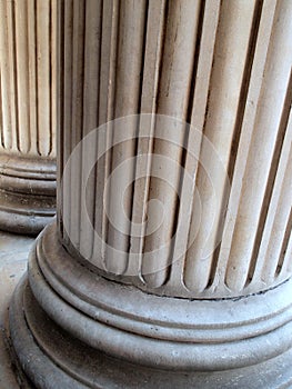 Greek Revival Stone Pillars, St Paul`s Cathedral, London, UK