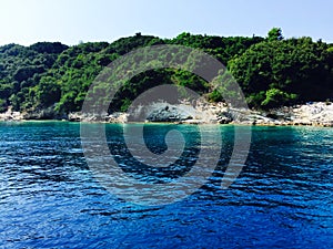 Greek rocky coasline, Ionian sea, Greece photo
