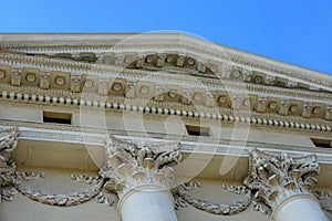 Greek and Roman antique architecture. Historical building with antique columns