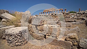 Greek Roman temple in the archaeological park of Selinunte in Sicily.