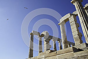 Ancient Greek temple of Poseidon, Greece.