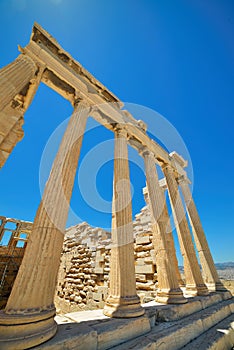 Greek ruins of Parthenon on the Acropolis in Athens, Greece