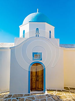 Greek`s orthodox church with blue sky background