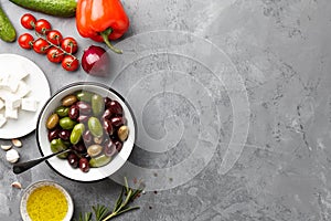 Greek salad basic ingredients
