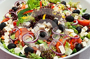 Greek salad bowl photo