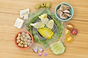 Greek Salad with Chicken & Artichoke Hearts ingredients
