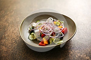 Greek salad close up.