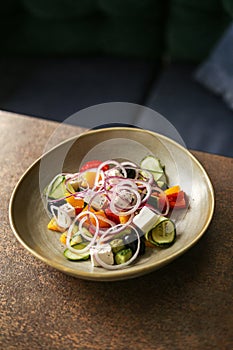 Greek salad close up.