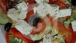 Greek salad with feta cheese