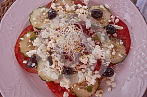 Greek salad with feta cheese