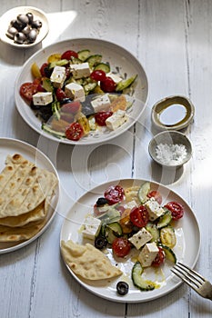 Greek salad with feta chesse
