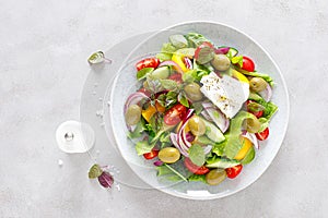 Greek salad. Fresh vegetable salad. Horiatiki salad photo