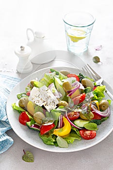 Greek salad. Fresh vegetable salad. Horiatiki salad