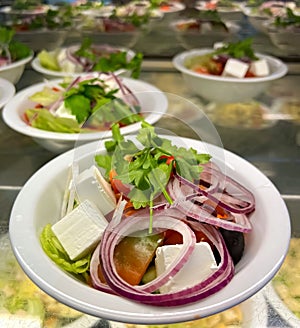 Greek salad with fresh vegetables