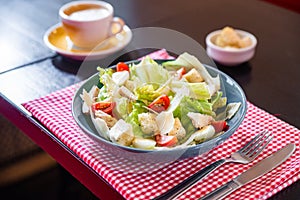 Greek salad with fresh vegetables, feta cheese