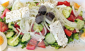 Greek salad in Hanioti
