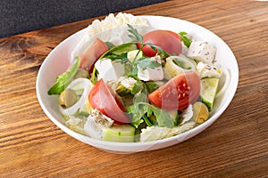 Greek Salad, Horiatiki or Village Salad with Feta Cheese