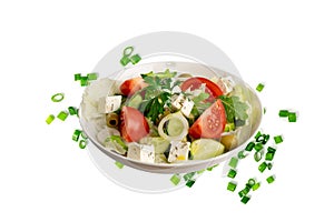 Greek Salad, Horiatiki or Village Salad with Feta Cheese photo