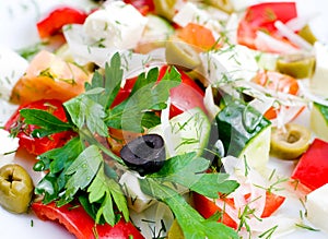 Greek salad, macro