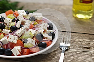 Greek salad on a plate