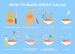 Greek salad recipe for vegetarian. Healthy ingredient