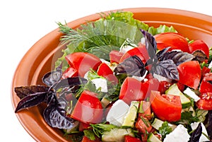 Greek Salad with Tomatoes, Feta and Vegetables