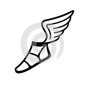 Greek sandal with wings photo