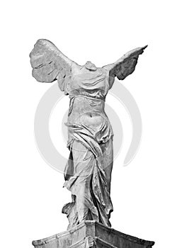 Greek sculpture the Winged Victory of Samothrace isolated