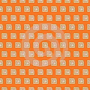 Greek seamless pattern. Orange and white colors
