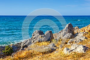 Greek seascape at sunny day, Crete