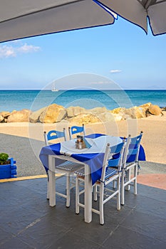 Greek seaside restaurant. Kos, Greece