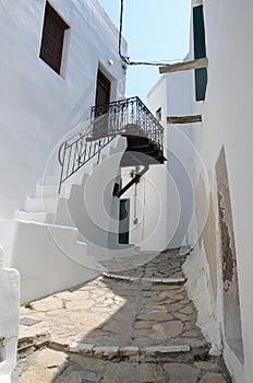 Greek Skyros island - view of the traditional chora pathways - Greece