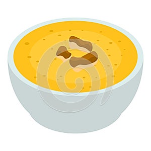 Greek soup icon, isometric style