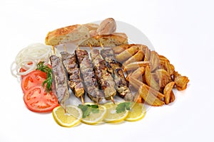 Greek souvlaki pork sandwich junk food
