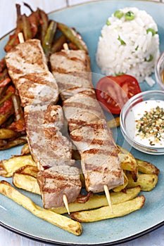 Greek souvlaki skewers