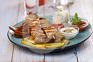 Greek souvlaki skewers