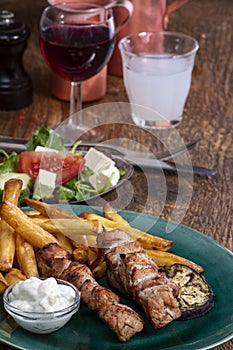 Greek souvlaki skewers