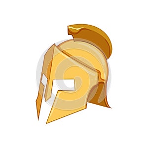 greek spartan helmet cartoon vector illustration