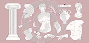 Vector antique sculptures