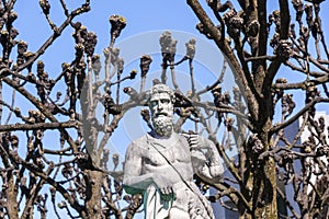 Greek statues in Mirabell gardens in Salzburg