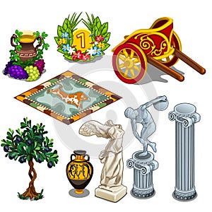 Greek statues and other symbols of ancient culture