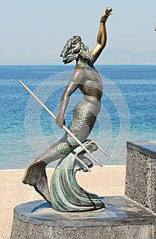 Greek statute on the MalecÃÂ³n in Puerto Vallarta photo