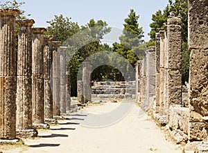 Greek Stone Pillar Colonnade