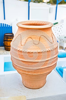 Greek style ceramic vase, architectural detail