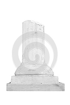 Greek style column isolated on white background