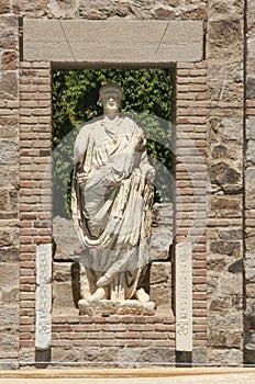 Greek-style statues with person of repute of Roman Provincial Forum, Merida