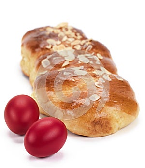 Greek sweet brioche bread(tsoureki) for easter