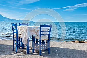 Greek tavern in Kissamos town. Crete, Greece